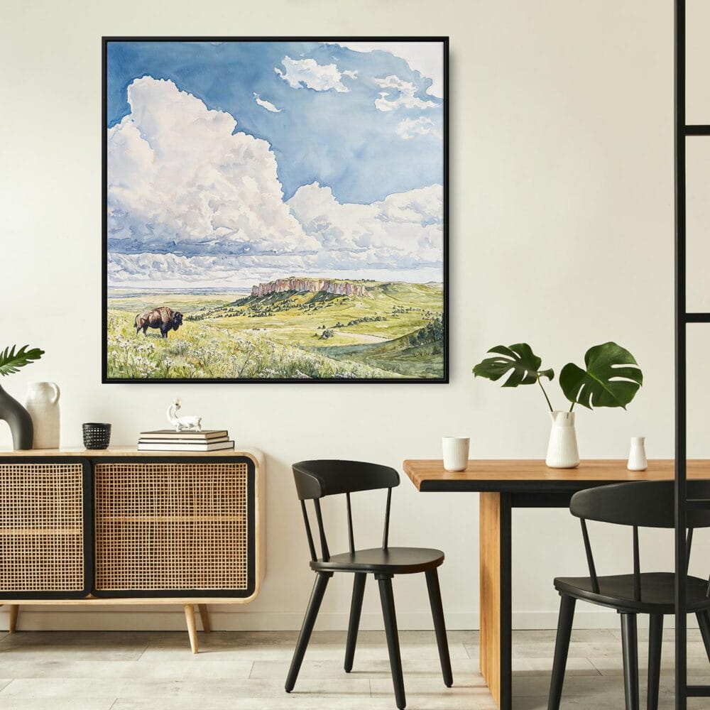 03 - Framed Wind Cave National Park Watercolor - Square Canvas Print - Boho Kitchen.jpg 03 - Framed Wind Cave National Park Watercolor - Square Canvas Print - Boho Kitchen.jpg