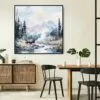 03 - Framed Yellowstone National Park Watercolor Style - Square Canvas Print - Boho Kitchen.jpg