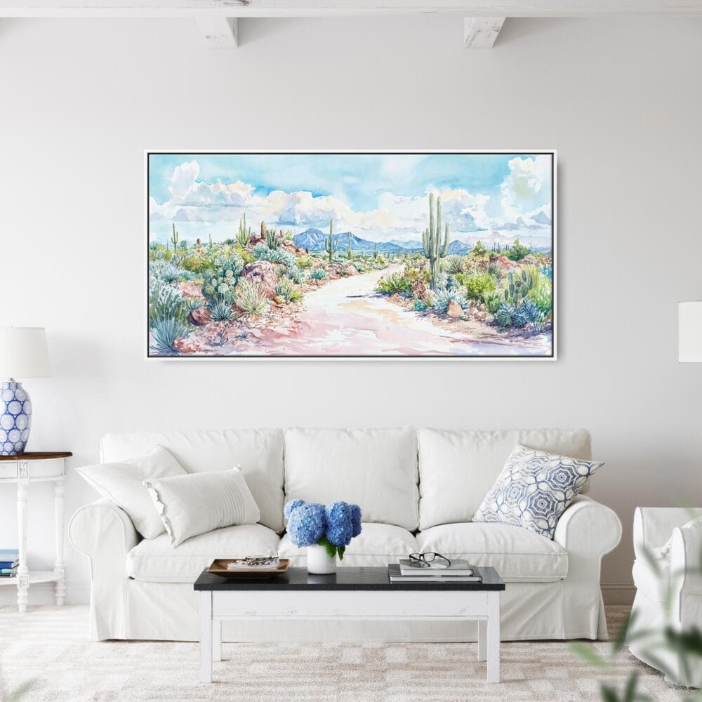 03 - Framed saguaro national park Panorama Watercolor Canvas Print - Coastal Living Room.jpg 03 - Framed saguaro national park Panorama Watercolor Canvas Print - Coastal Living Room.jpg
