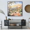 03 - Large Sedona Arizona Watercolor - Square Canvas Print in Midcentury Corner.jpg