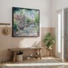 04 - Framed Amsterdam Canal Watercolor - Square Canvas Print - Hallway.jpg