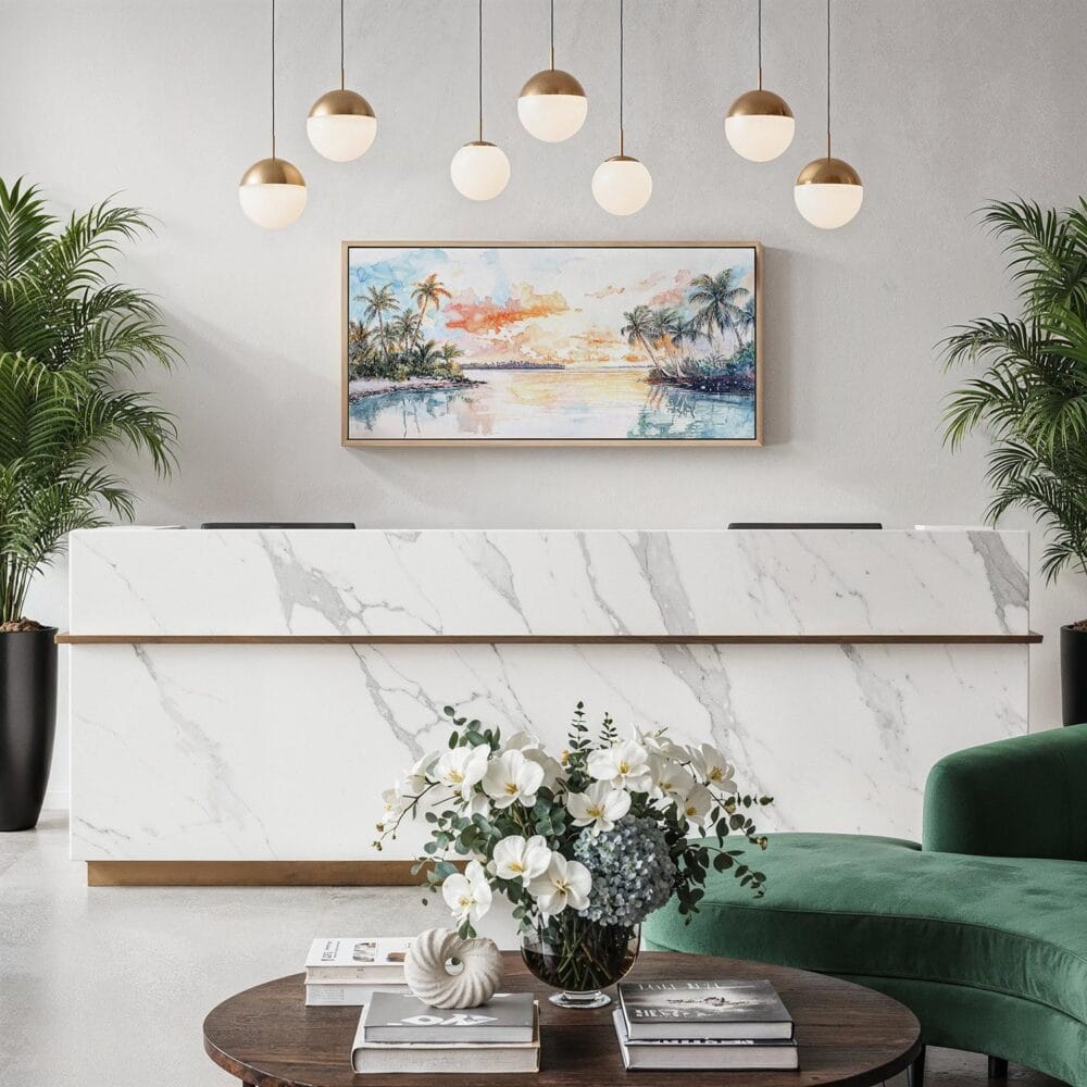 04 - Framed Biscayne National Park Watercolor - Panorama Canvas Print - Hotel Lobby.jpg 04 - Framed Biscayne National Park Watercolor - Panorama Canvas Print - Hotel Lobby.jpg