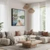 04 - Framed Boundary Waters Square Watercolor Canvas Print - Boho Living Room.jpg