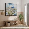 04 - Framed Cape Town Skyline Watercolor - Square Canvas Print - Hallway.jpg