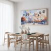 04 - Framed Los Angeles Skyline Watercolor - Panorama Canvas Print - Dining Table.jpg