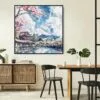04 - Framed Mount Fuji Japan Square Watercolor Canvas Print - Boho Kitchen.jpg