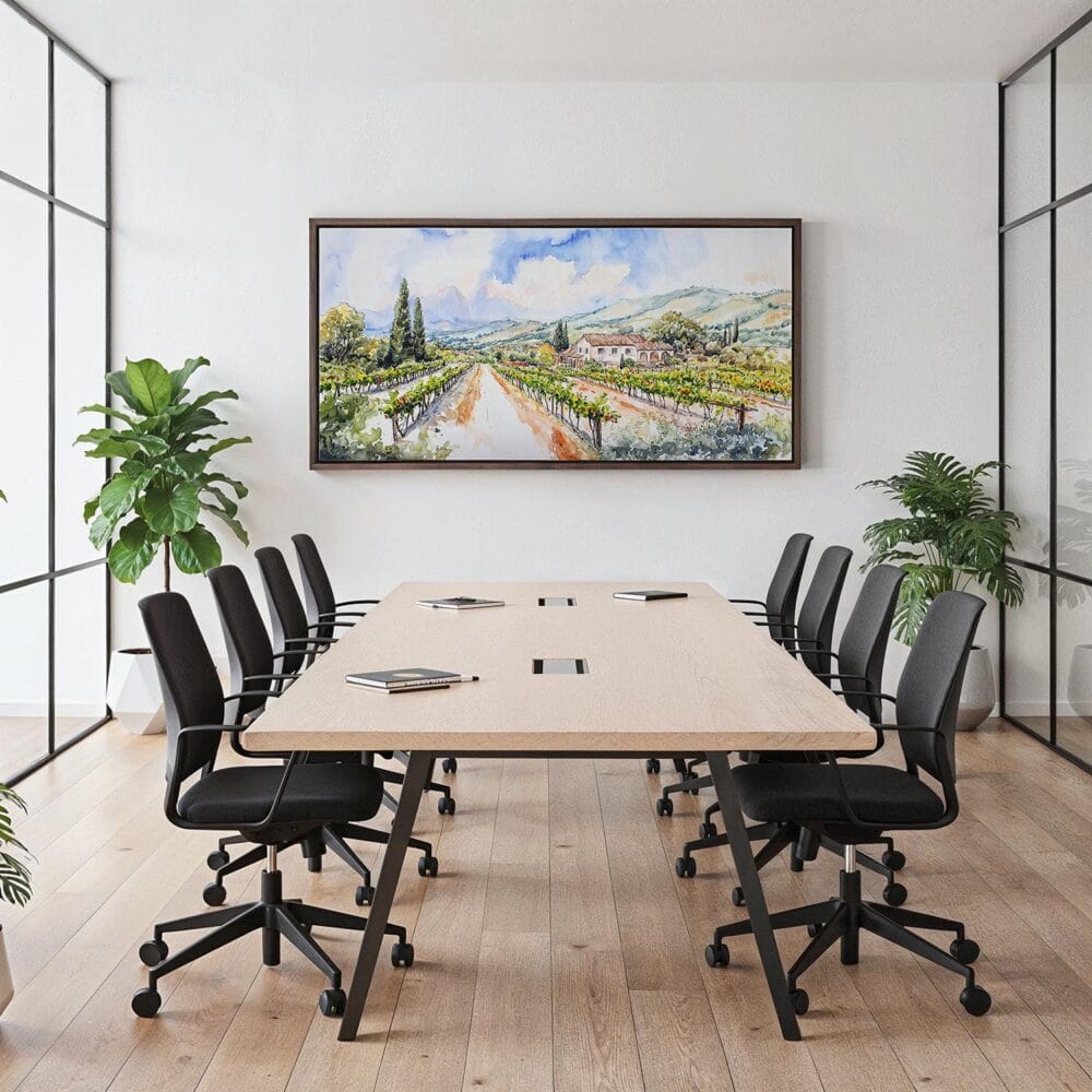 04 - Framed Napa Valley California Watercolor - Panorama Canvas Print - Office.jpg 04 - Framed Napa Valley California Watercolor - Panorama Canvas Print - Office.jpg