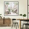 04 - Framed Paris Cafe and Eiffel Tower Watercolor - Square Canvas Print - Boho Kitchen.jpg