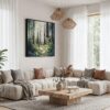 04 - Framed Redwoods national park Watercolor - Square Canvas Print - Boho Living Room.jpg