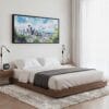 04 - Framed Seattle Watercolor - Panorama Canvas Print - Bedroom.jpg