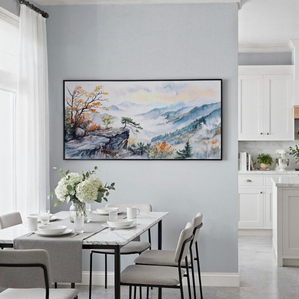 04 - Framed Shenandoah National park Panorama Watercolor Canvas Print - Coastal Kitchen.jpg 04 - Framed Shenandoah National park Panorama Watercolor Canvas Print - Coastal Kitchen.jpg