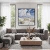 04 - Framed White Sands National Park Watercolor Style - Square Canvas Print - Contemporary Living Room.jpg