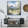 04 - Large Colorado Rocky Mountains Watercolor - Square Canvas Print in Midcentury Corner.jpg