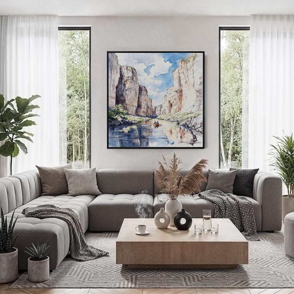 05 - Framed Big Bend National Park Watercolor - Square Canvas Print - Contemporary Living Room.jpg 05 - Framed Big Bend National Park Watercolor - Square Canvas Print - Contemporary Living Room.jpg