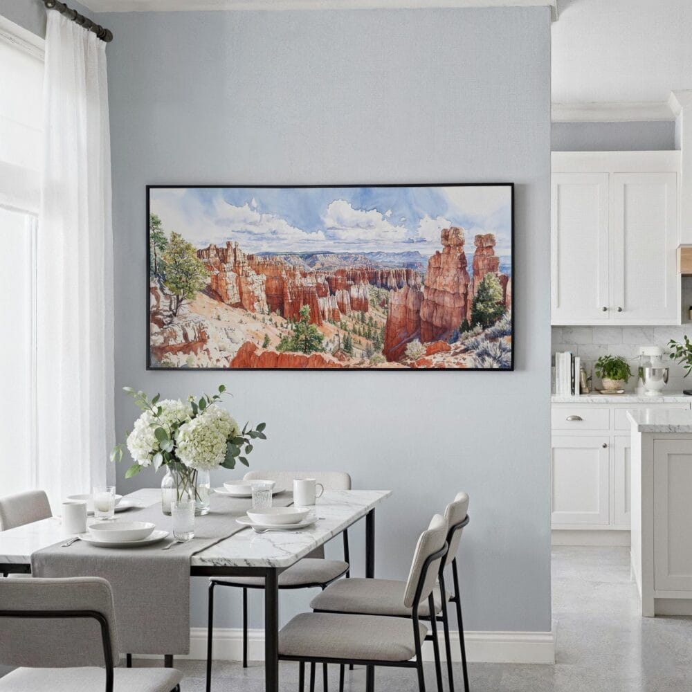 05 - Framed Bryce Canyon National Park Watercolor - Panorama Canvas Print - Coastal Kitchen.jpg 05 - Framed Bryce Canyon National Park Watercolor - Panorama Canvas Print - Coastal Kitchen.jpg