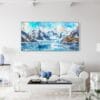 05 - Framed Glacier Bay National Park Panorama Watercolor Canvas Print - Coastal Living Room.jpg