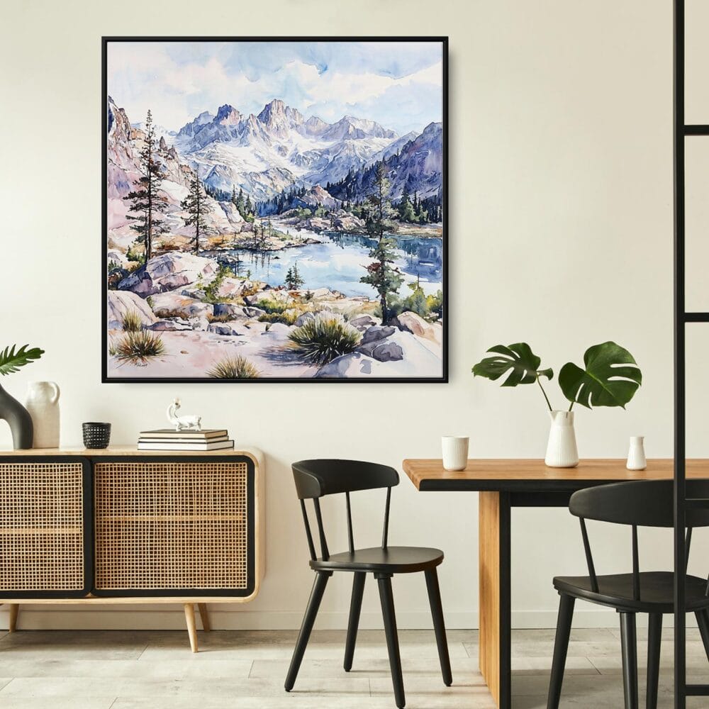 05 - Framed Kings Canyon National Park Watercolor - Square Canvas Print - Boho Kitchen.jpg 05 - Framed Kings Canyon National Park Watercolor - Square Canvas Print - Boho Kitchen.jpg