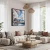 05 - Framed Mount Fuji Japan Square Watercolor Canvas Print - Boho Living Room.jpg