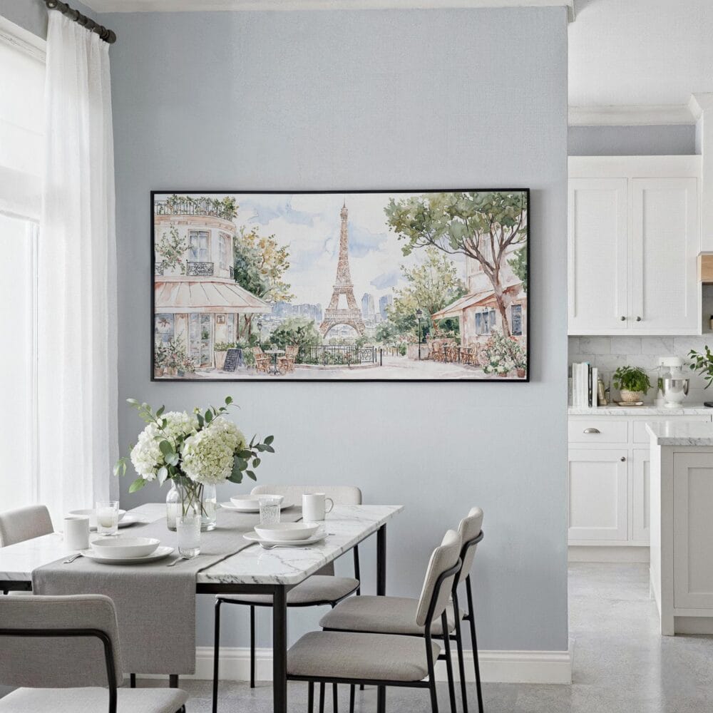 05 - Framed Paris Cafe Watercolor - Panorama Canvas Print - Coastal Kitchen.jpg 05 - Framed Paris Cafe Watercolor - Panorama Canvas Print - Coastal Kitchen.jpg