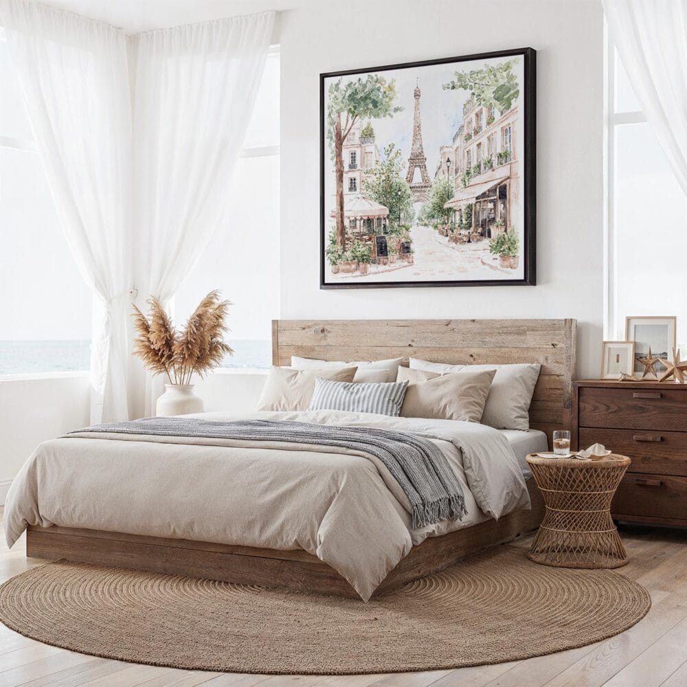 05 - Framed Paris Cafe and Eiffel Tower Watercolor - Square Canvas Print - Bedroom.jpg 05 - Framed Paris Cafe and Eiffel Tower Watercolor - Square Canvas Print - Bedroom.jpg