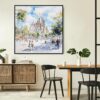 05 - Framed Sagrada familia Watercolor - Square Canvas Print - Boho Kitchen.jpg