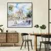 05 - Framed Sagrada familia Watercolor - Square Canvas Print - Boho Kitchen.jpg