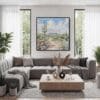 05 - Framed Saguaro National Park Watercolor Style - Square Canvas Print - Contemporary Living Room.jpg
