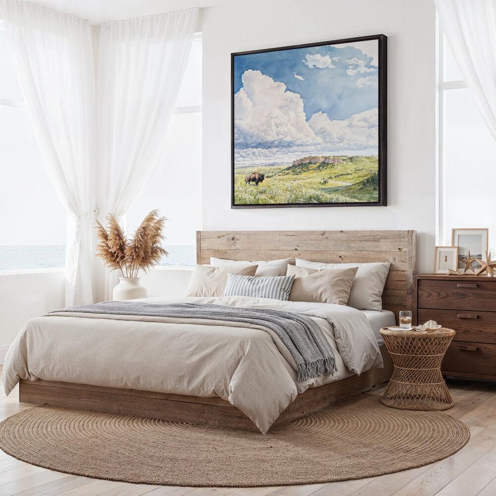 05 - Framed Wind Cave National Park Watercolor - Square Canvas Print - Bedroom.jpg 05 - Framed Wind Cave National Park Watercolor - Square Canvas Print - Bedroom.jpg