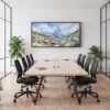 05 - Framed Zermatt Switzerland Watercolor - Panorama Canvas Print - Office.jpg