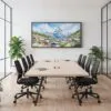 05 - Framed Zermatt Switzerland Watercolor - Panorama Canvas Print - Office.jpg