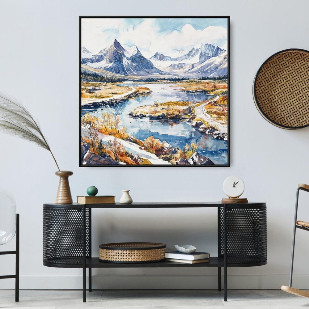 05 - Large Gates of the Arctic National park Watercolor - Square Canvas Print in Midcentury Corner.jpg 05 - Large Gates of the Arctic National park Watercolor - Square Canvas Print in Midcentury Corner.jpg
