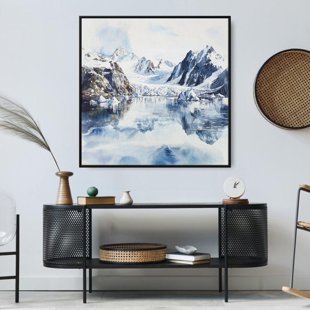 05 - Large Glacier Bay National Park Watercolor - Square Canvas Print in Midcentury Corner.jpg 05 - Large Glacier Bay National Park Watercolor - Square Canvas Print in Midcentury Corner.jpg