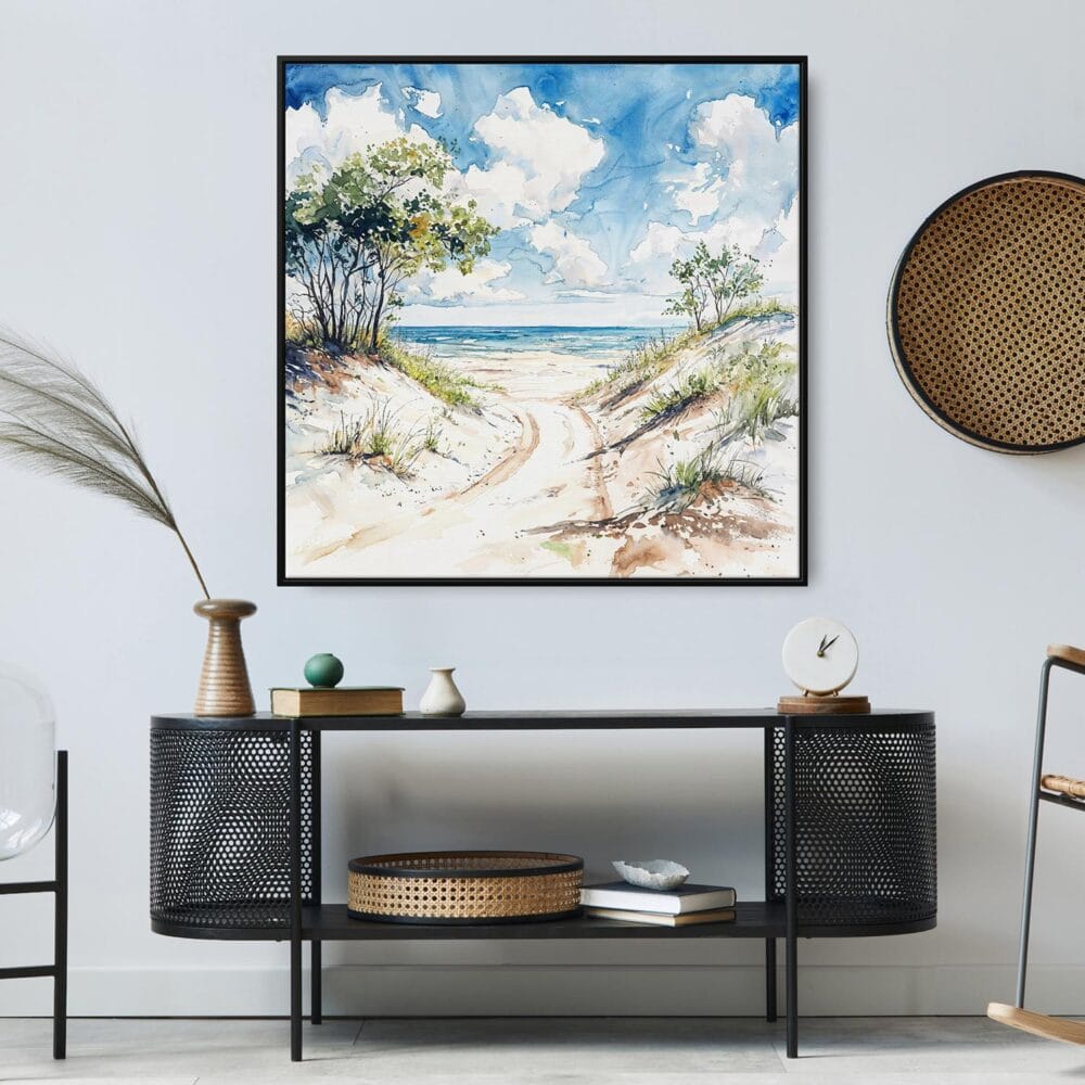 05 - Large Indiana Dunes National Park Watercolor - Square Canvas Print in Midcentury Corner.jpg 05 - Large Indiana Dunes National Park Watercolor - Square Canvas Print in Midcentury Corner.jpg