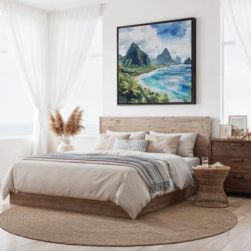 06 - Framed American Samoa Watercolor - Square Canvas Print - Bedroom.jpg 06 - Framed American Samoa Watercolor - Square Canvas Print - Bedroom.jpg