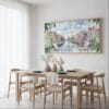 06 - Framed Amsterdam Balcony View Watercolor - Panorama Canvas Print - Dining Table.jpg