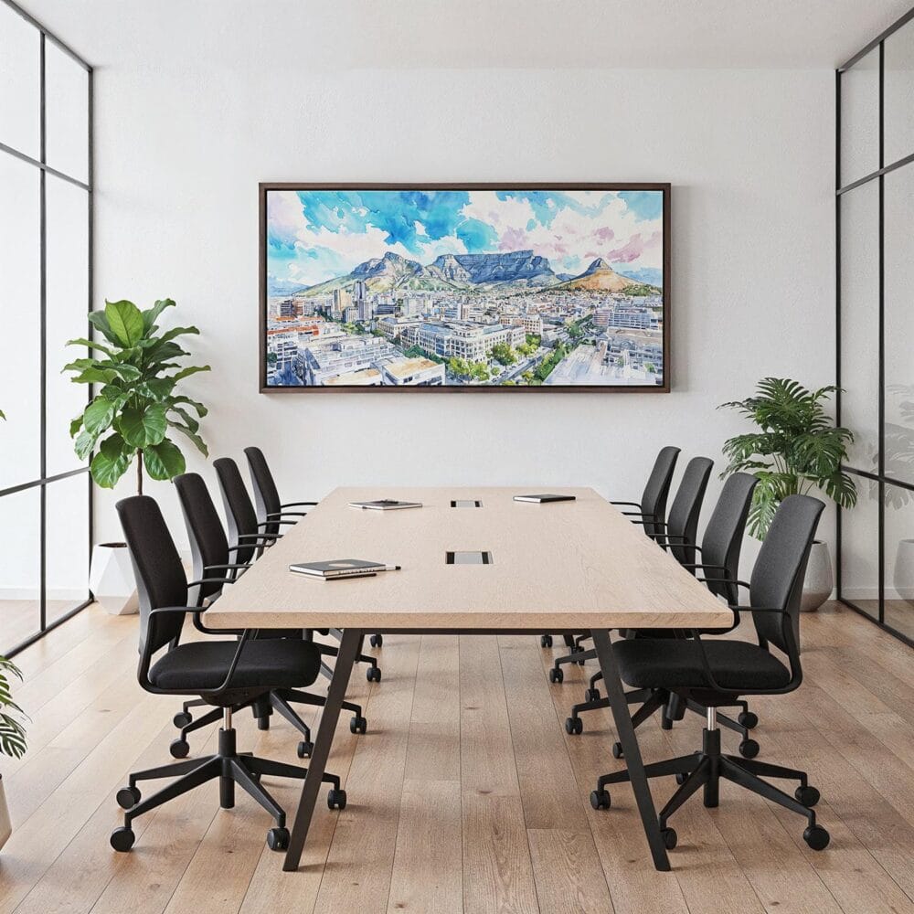 06 - Framed Cape Town Watercolor - Panorama Canvas Print - Office.jpg 06 - Framed Cape Town Watercolor - Panorama Canvas Print - Office.jpg