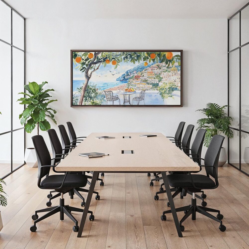 06 - Framed Coffee at Amalfi Coast Watercolor - Panorama Canvas Print - Office.jpg 06 - Framed Coffee at Amalfi Coast Watercolor - Panorama Canvas Print - Office.jpg