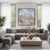 06 - Framed Florence Cathedral Watercolor - Square Canvas Print - Contemporary Living Room.jpg