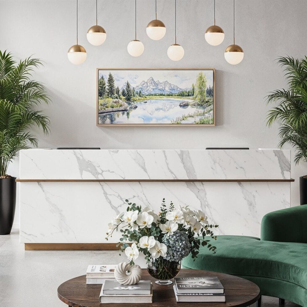 06 - Framed Grand Teton National Park Watercolor - Panorama Canvas Print - Hotel Lobby.jpg 06 - Framed Grand Teton National Park Watercolor - Panorama Canvas Print - Hotel Lobby.jpg