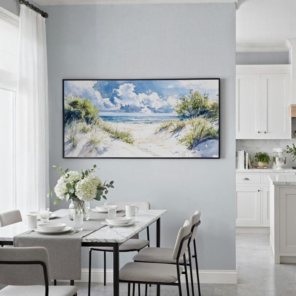 06 - Framed Indiana Dunes National Park Watercolor - Panorama Canvas Print - Coastal Kitchen.jpg 06 - Framed Indiana Dunes National Park Watercolor - Panorama Canvas Print - Coastal Kitchen.jpg