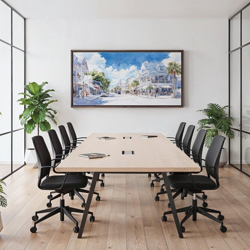 06 - Framed Key West Florida Watercolor - Panorama Canvas Print - Office.jpg 06 - Framed Key West Florida Watercolor - Panorama Canvas Print - Office.jpg