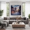 06 - Framed Kyoto Japan Watercolor - Square Canvas Print - Contemporary Living Room.jpg