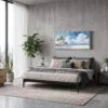06 - Framed Los Angeles Beach Watercolor - Panorama Canvas Print - Modern Living Room.jpg