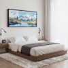 06 - Framed Mount Rainier Panorama Watercolor Canvas Print - Bedroom.jpg