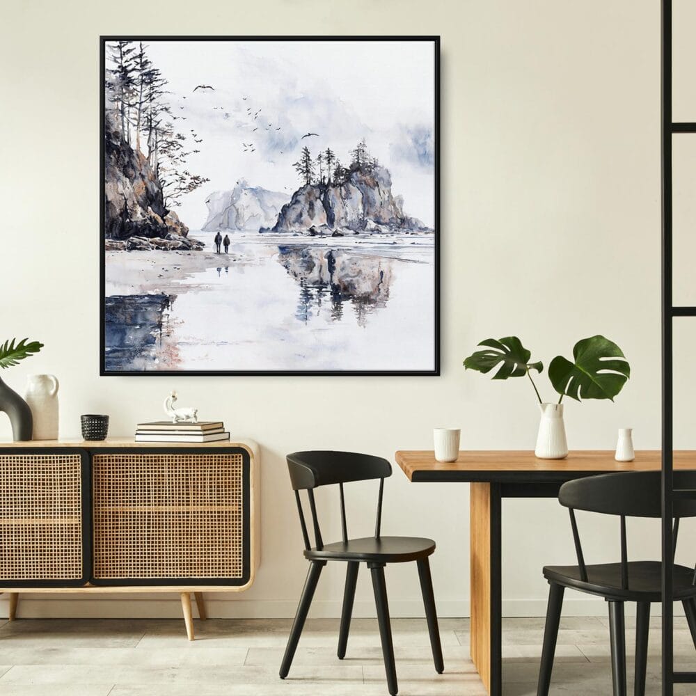 06 - Framed Olympic National Park Square Watercolor Canvas Print - Boho Kitchen.jpg 06 - Framed Olympic National Park Square Watercolor Canvas Print - Boho Kitchen.jpg