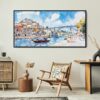 06 - Framed Porto Ribeira Watercolor - Panorama Canvas Print - Boho Chair.jpg
