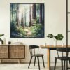 06 - Framed Redwoods national park Watercolor - Square Canvas Print - Boho Kitchen.jpg