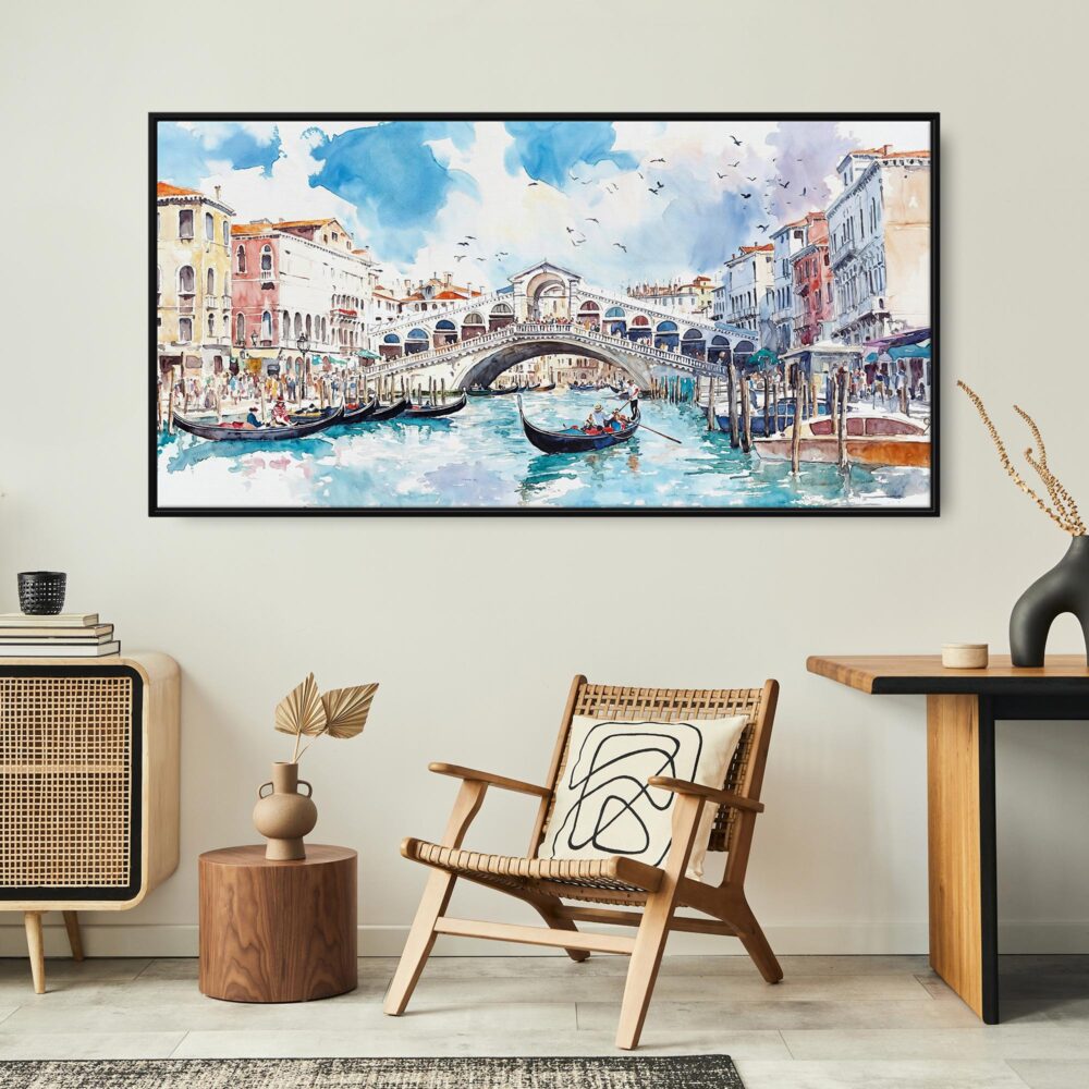 06 - Framed Rialto Bridge Venice Watercolor - Panorama Canvas Print - Boho Chair.jpg 06 - Framed Rialto Bridge Venice Watercolor - Panorama Canvas Print - Boho Chair.jpg