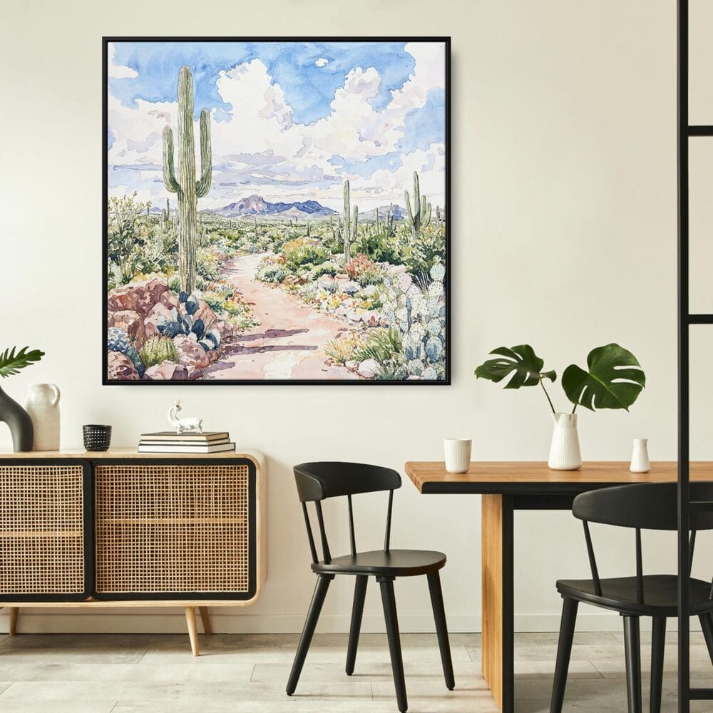 06 - Framed Saguaro National Park Watercolor Style - Square Canvas Print - Boho Kitchen.jpg 06 - Framed Saguaro National Park Watercolor Style - Square Canvas Print - Boho Kitchen.jpg