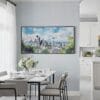 06 - Framed Seattle Watercolor - Panorama Canvas Print - Coastal Kitchen.jpg